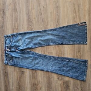 Y2K Vigoss Love embroidered Denim Flare Jeans
